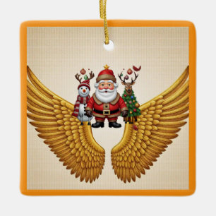 "Golden Radiance" Ceramic Ornament