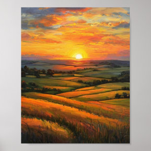 Golden Radiance Over the Eternal Valleys Poster