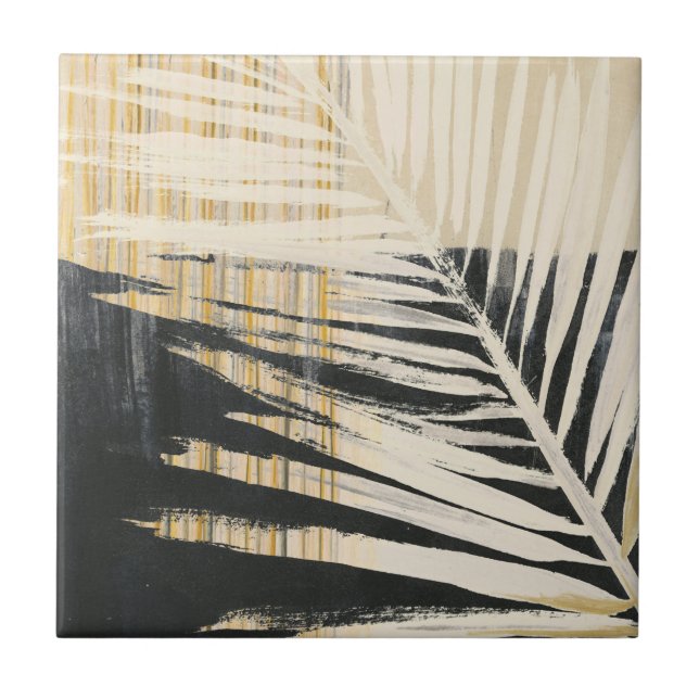 Golden Raffia - Palm Fronds Ceramic Tile (Front)