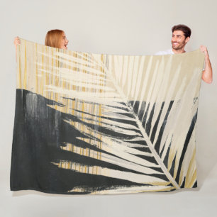 Golden Raffia - Palm Fronds Fleece Blanket