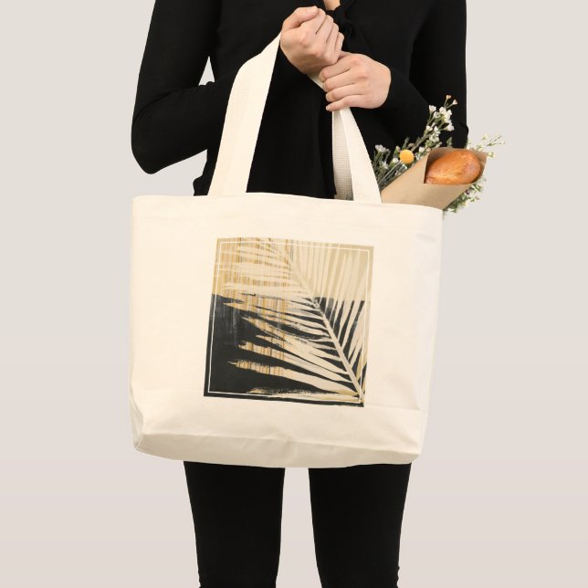 Golden Raffia - Palm Fronds Large Tote Bag (Front (Product))