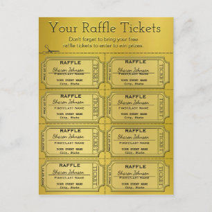 Golden Raffle Tickets Postcard