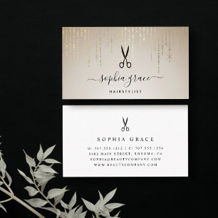 Golden Rain Hairstylist Scissors Business Card