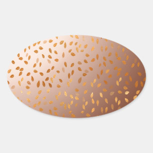 Golden rain oval sticker
