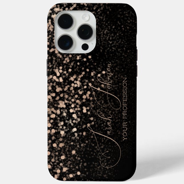 Golden Rain Personalised Black Case-Mate iPhone Case (Back)