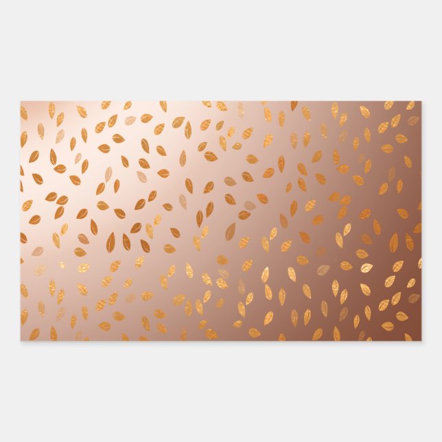 Golden rain rectangular sticker (Front)