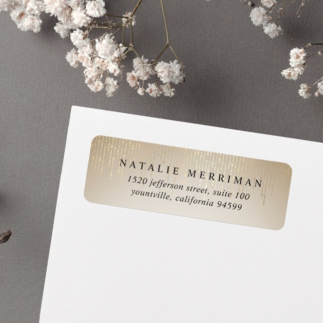 Golden Rain String Lights Return Address Return Address Label (Creator Uploaded)