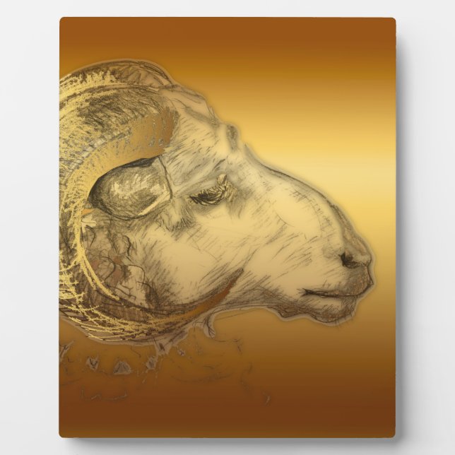 Golden Ram - Chinese New Year 2015 - Plaque (Front)