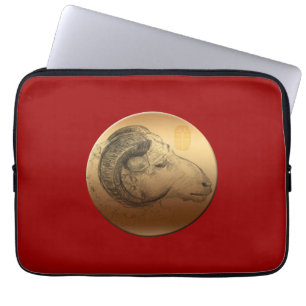 Golden Ram Chinese New Year of the Sheep 2015 Laptop Sleeve