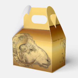 Golden Ram Chinese New Year Zodiac Favour Box