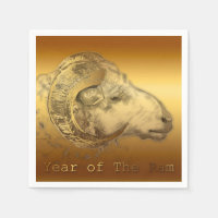 Golden Ram - Chinese Year - paper Napkins