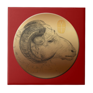 Golden Ram Year - Chinese Astrology Tile