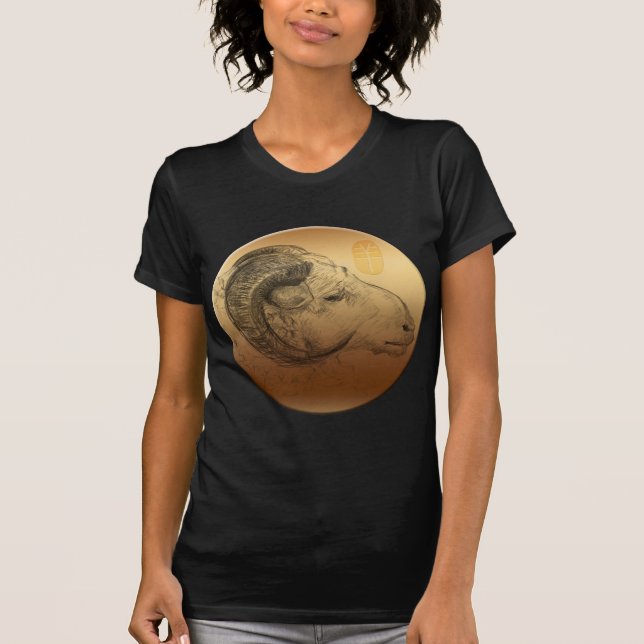 Golden Ram Year Chinese Astrology Zodiac Women BT T-Shirt (Front)