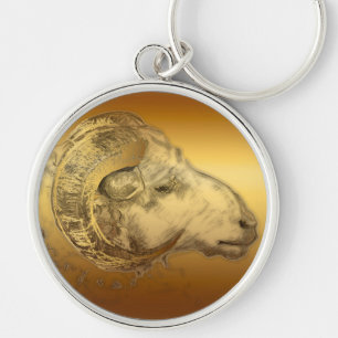 Golden Ram Year Chinese Zodiac Aries R Keychain