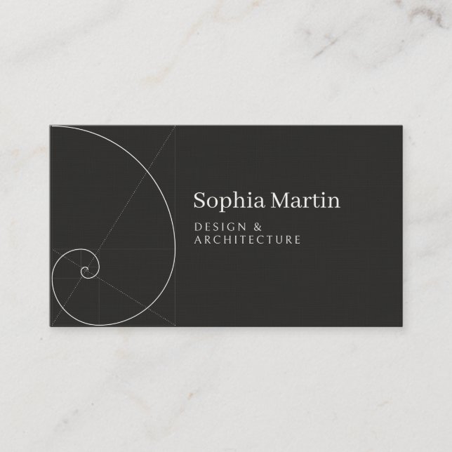 Golden Ratio Black QR Code Business Card (Front)