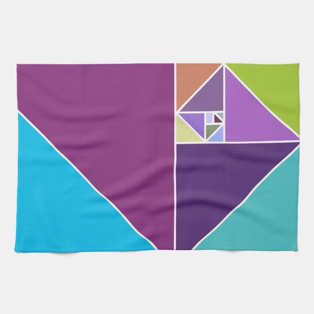 Golden Ratio (Bright colours) Tea Towel (Horizontal)