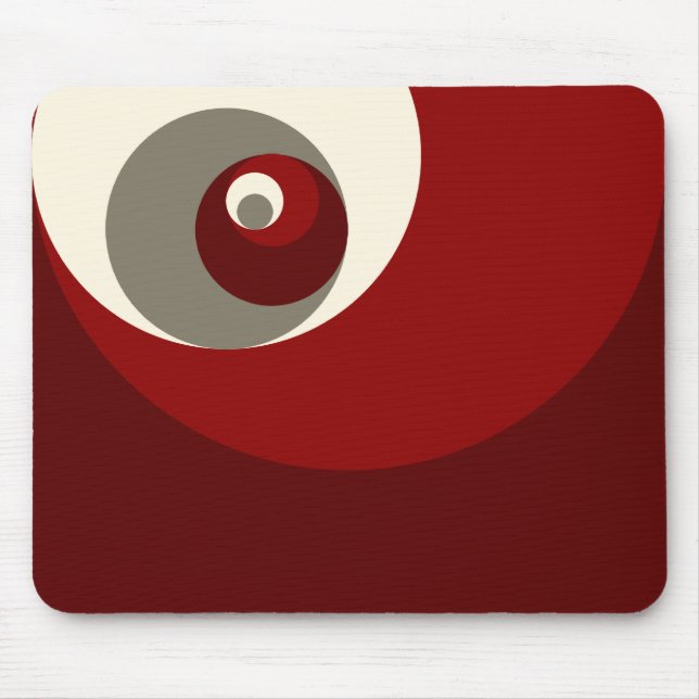 Golden Ratio Circles (Red) Mouse Pad (Front)