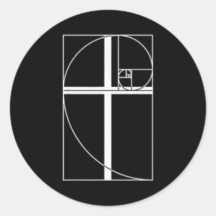 Golden Ratio Cross Christian Fibonacci Sequence Ma Classic Round Sticker
