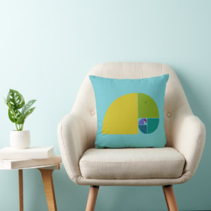 Golden Ratio Elephant - Fibonacci Spiral 1 Cushion