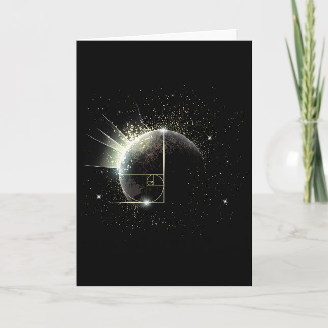 Golden Ratio Fibonacci Math Teacher Spiral Space P Card (Front)