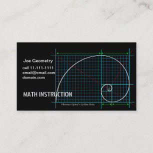 Golden Ratio, Fibonacci Spiral, Colour Drawing Business Card
