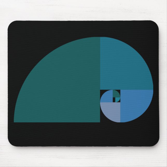 Golden Ratio, Fibonacci Spiral Mouse Pad (Front)