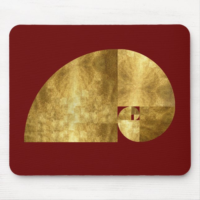 Golden Ratio, Fibonacci Spiral Mouse Pad (Front)