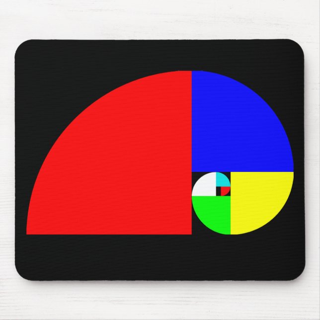 Golden Ratio, Fibonacci Spiral Mouse Pad (Front)