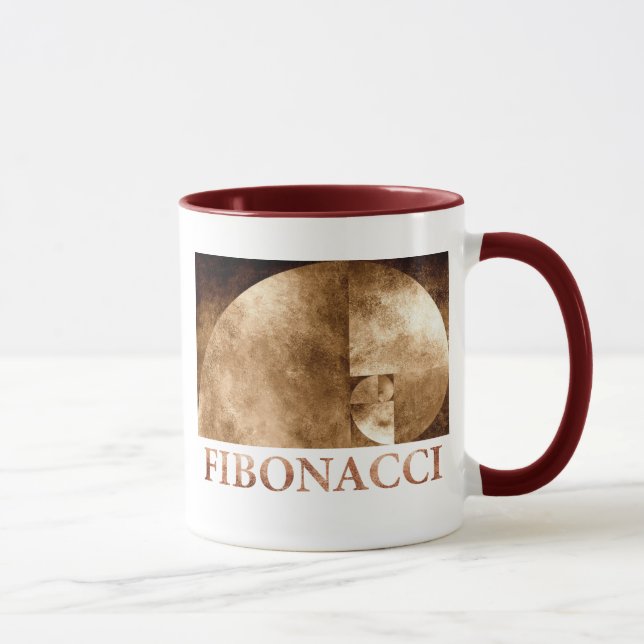 Golden Ratio, Fibonacci Spiral Mug (Right)
