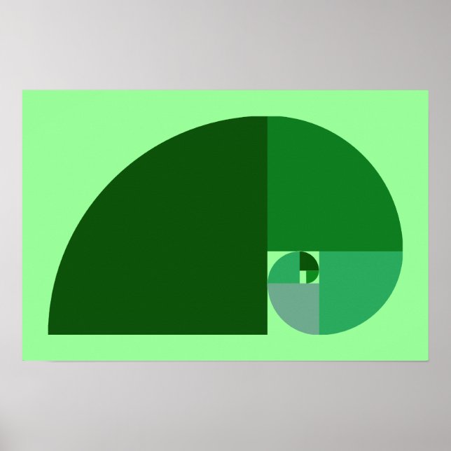 Golden Ratio, Fibonacci Spiral Poster (Front)