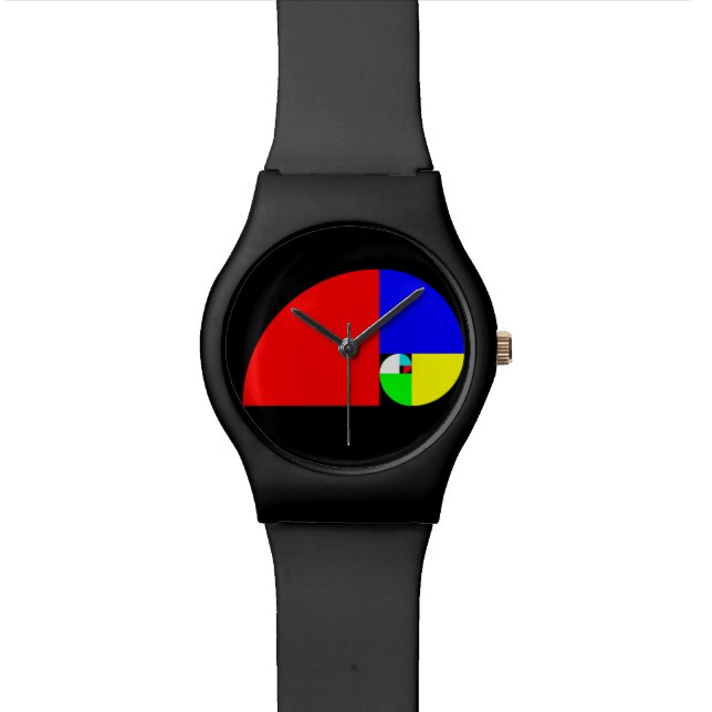 Golden Ratio, Fibonacci Spiral Watch (Close Up)
