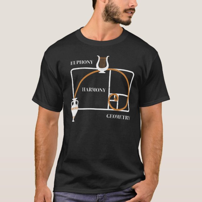 Golden Ratio Greece: Euphony, Harmony, Geometry T-Shirt (Front)