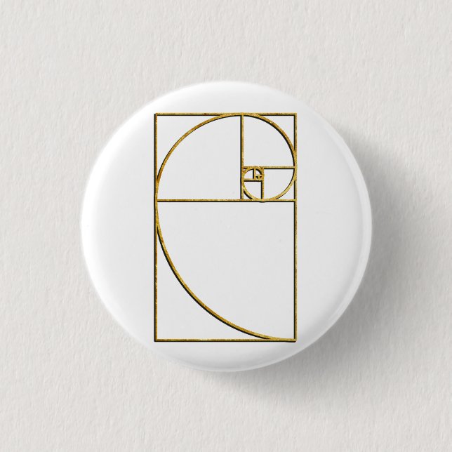 Golden Ratio Sacred Fibonacci Spiral 3 Cm Round Badge (Front)