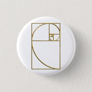 Golden Ratio Sacred Fibonacci Spiral 3 Cm Round Badge