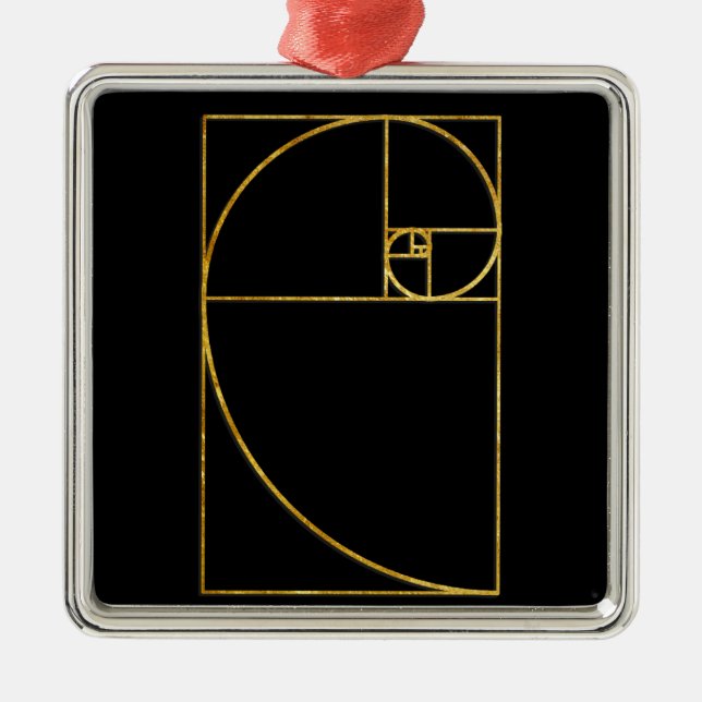 Golden Ratio Sacred Fibonacci Spiral Metal Tree Decoration (Front)