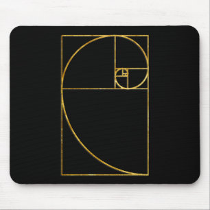 Golden Ratio Sacred Fibonacci Spiral Mouse Pad