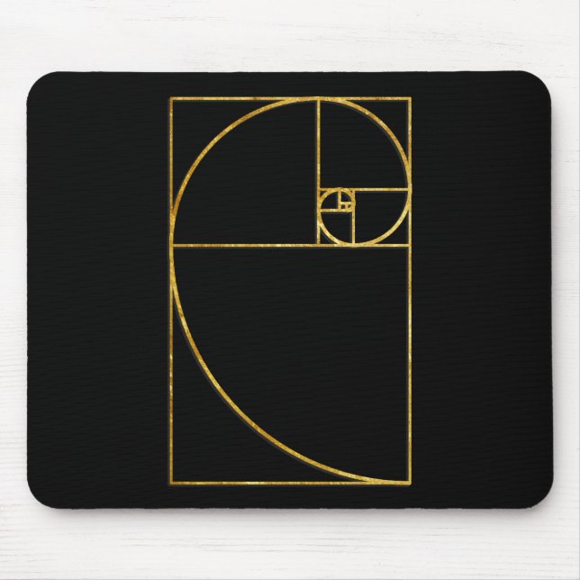 Golden Ratio Sacred Fibonacci Spiral Mouse Pad (Front)