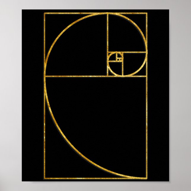 Golden Ratio Sacred Fibonacci Spiral Poster (Front)