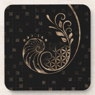 Golden Ratio - Sacred Geometry Ornament Coaster