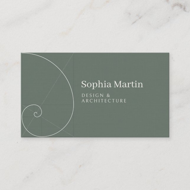 Golden Ratio Sage QR Code Business Card (Front)