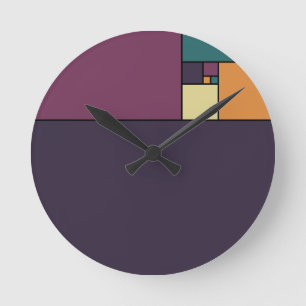 Golden Ratio Squares Round Clock