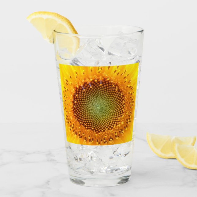 Golden Ratio Sunflower glass cup (Front Ice)