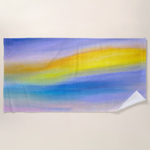 Golden Ray Abstract Beach Towel
