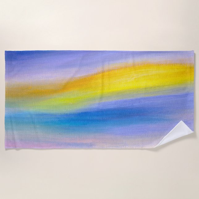 Golden Ray Abstract Beach Towel (Front)