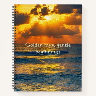 Golden Rays Gentle Beginnings Sunbeam Ocean Notebook