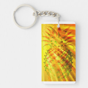 Golden Rays Passing Through A Large Pineapple Key Ring