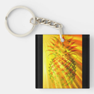 Golden Rays Passing Through A Large Pineapple Key Ring
