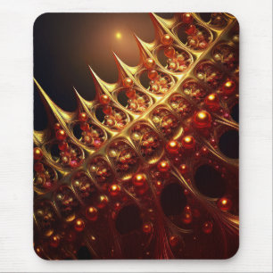 Golden Razor Sharp Fractal Mouse Pad