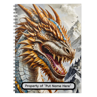 Golden Realistic Dragon Notebook