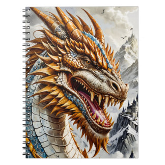 Golden Realistic Dragon Notebook